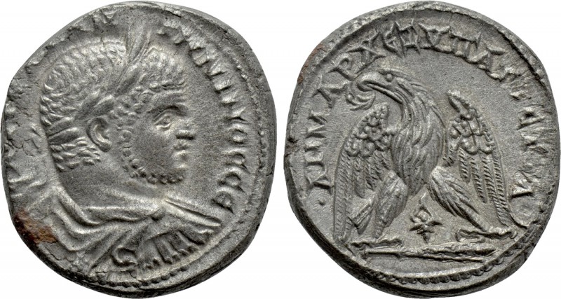 PHOENICIA. Tyre. Caracalla (198-217). Tetradrachm. 

Obv: AVT KAI ANTωNINOC CЄ...
