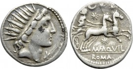 MAN. AQUILIUS. Denarius (109-108 BC). Rome.