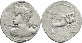 C. LICINIUS L.F. MACER. Denarius (84 BC). Rome.