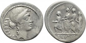 Q. SERVILIUS CAEPIO (M. JUNIUS) BRUTUS. Denarius (54 BC). Rome.