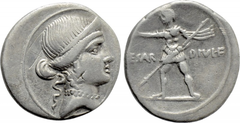 OCTAVIAN. Denarius (32-31 BC). Uncertain mint, possibly Rome. 

Obv: Diademed ...