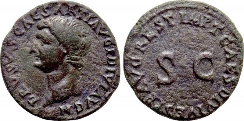 DRUSUS (Died 23). As. Rome. Struck under Titus. 

Obv: DRVSVS CAESAR TI AVG F ...