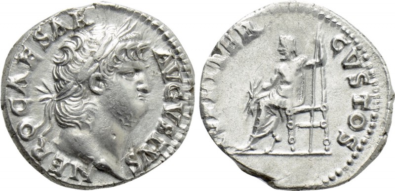 NERO (54-68). Denarius. Rome.

Obv: NERO CAESAR AVGVSTVS.
Laureate head right...