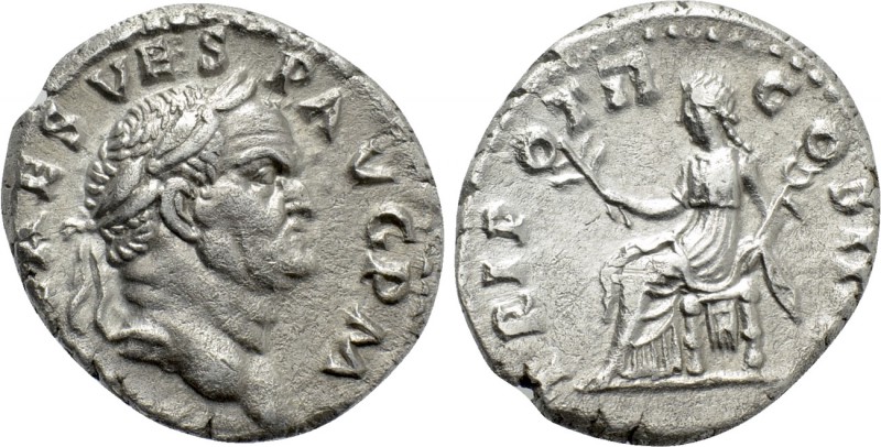 VESPASIAN (69-79). Denarius. Rome. 

Obv: IMP CAES VESP AVG P M. 
Laureate he...