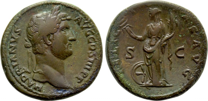 HADRIAN (117-138). Sestertius. Rome. 

Obv: HADRIANVS AVG COS III P P. 
Laure...