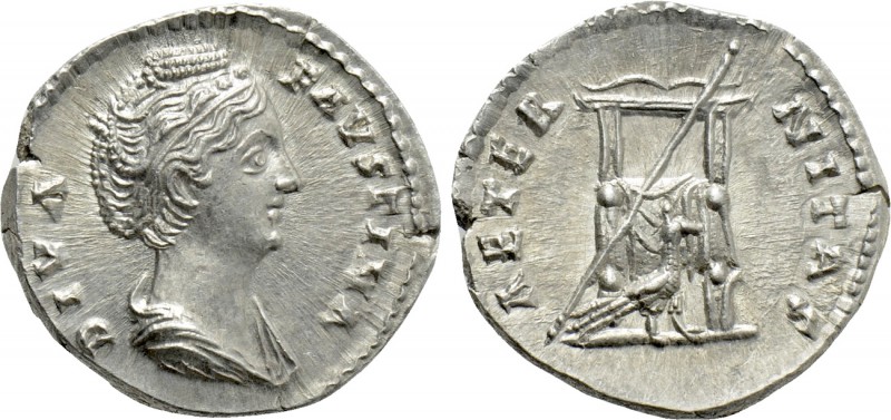 DIVA FAUSTINA I (Died 140/1). Denarius. Rome. Struck under Antoninus Pius.

Ob...