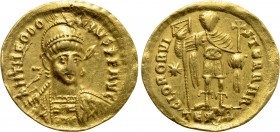 THEODOSIUS II (402-450). GOLD Solidus. Thessalonica.