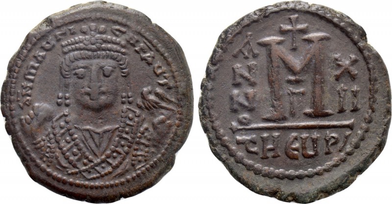 MAURICE TIBERIUS (582-602). Follis. Theoupolis (Antioch). Dated RY 12 (594/5). ...