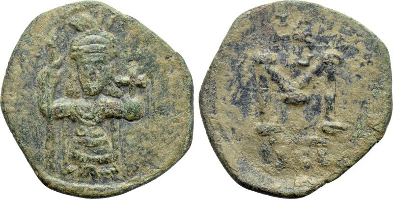 JUSTINIAN II (First reign, 685-695). Follis. Syracuse. 

Obv: Justinian standi...