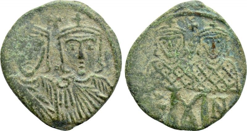 LEO IV THE KHAZAR with CONSTANTINE VI (775-780). Follis. Constantinople. 

Obv...