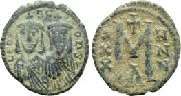 LEO V THE ARMENIAN with CONSTANTINE (813-820). Follis. Constantinople.