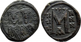 LEO V THE ARMENIAN with CONSTANTINE (813-820). Follis. Constantinople.
