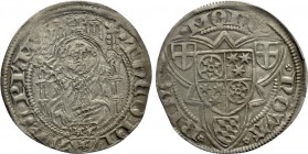 GERMANY. Mainz. Dietrich I Schenk von Erbach (1434-1455). Groschen or Weißpfennig. Bingen.