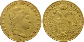 AUSTRIA. Ferdinand I (1835-1848). GOLD Ducat (1844-E). Karlsburg.