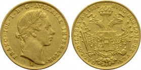 AUSTRIA. Franz Josef I (1848-1916). GOLD Ducat (1852-A). Wien (Vienna).