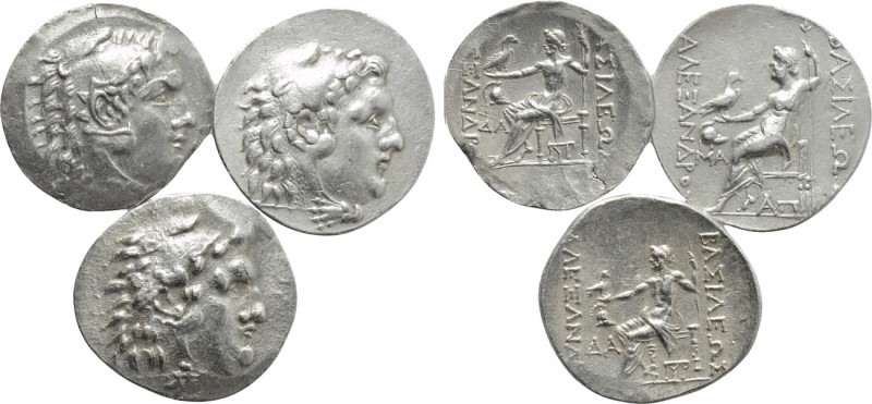 3 Tetradrachms of Alexander III. 

Obv: .
Rev: .

. 

Condition: See pict...