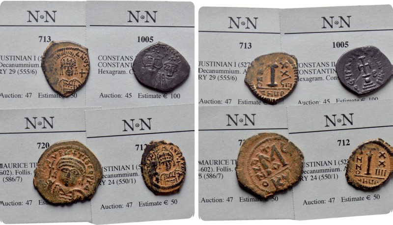 4 Byzantine Coins. 

Obv: .
Rev: .

. 

Condition: See picture.

Weight...