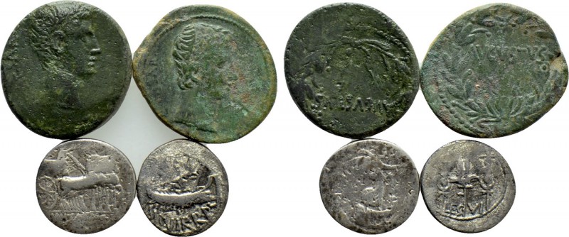 4 Coins of Augustus and Marc Antony. 

Obv: .
Rev: .

. 

Condition: See ...
