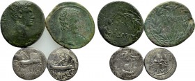 4 Coins of Augustus and Marc Antony.
