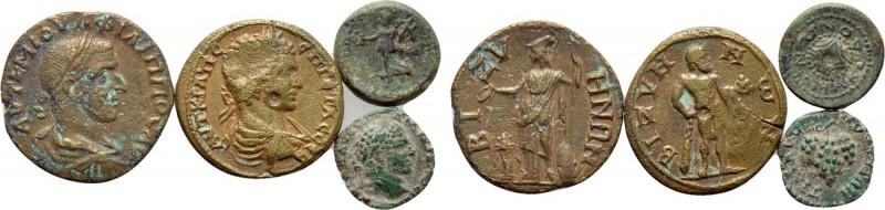 4 Roman Provincial Coins. 

Obv: .
Rev: .

. 

Condition: See picture.
...