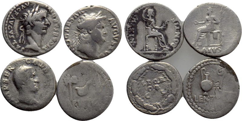 4 Scarce Roman Denari: Brutus, Galba, Nero and Augustus. 

Obv: .
Rev: .

....