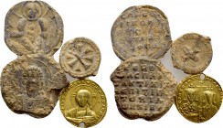 1 Byzantine Gold Coin and 3 Seals.