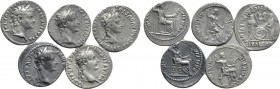 5 denari of Tiberius and Augustus.