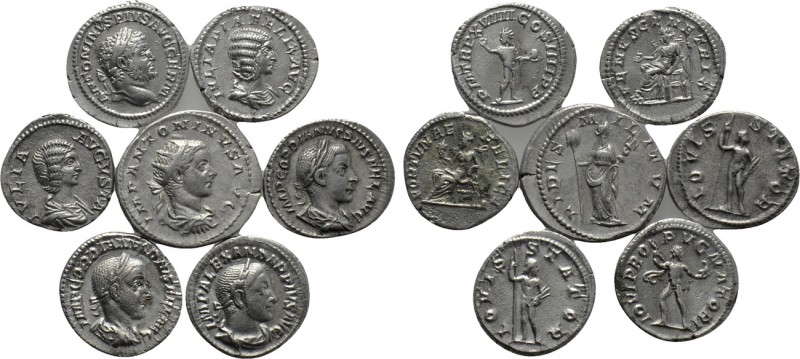 7 denari and antoniniani. 

Obv: .
Rev: .

. 

Condition: See picture.
...