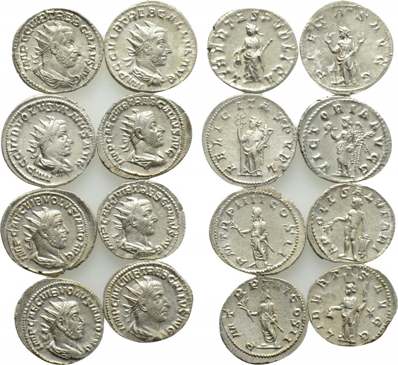 8 Antoniniani of Volusianus and Trebonianus Gallus. 

Obv: .
Rev: .

. 

...
