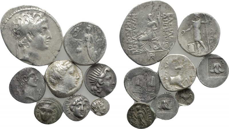 8 Greek Coins. 

Obv: .
Rev: .

. 

Condition: See picture.

Weight: g....