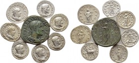 8 Roman Coins; Maximinus Thrax, Volusian and Gordian III.