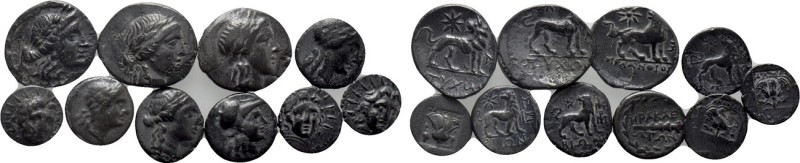 10 Greek Coins. 

Obv: .
Rev: .

. 

Condition: See picture.

Weight: g...