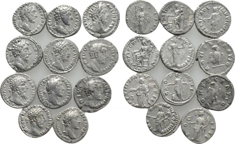 11 Roman Denari. 

Obv: .
Rev: .

. 

Condition: See picture.

Weight: ...