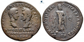 Moesia Inferior. Marcianopolis. Macrinus with Diadumenian as Caesar AD 217-218. Pentassarion Æ