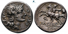 M. Sergius Silus 116-115 BC. Rome. Denarius AR