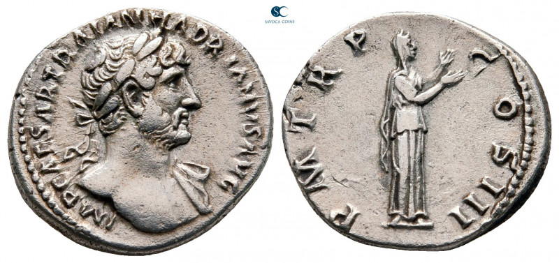 Hadrian AD 117-138. Rome
Denarius AR

19 mm, 3,44 g



good very fine