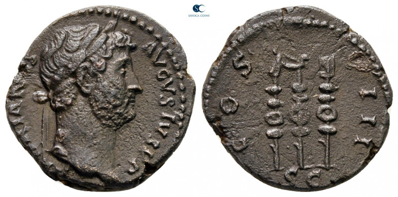 Hadrian AD 117-138. Rome
Semis Æ

17 mm, 2,93 g



very fine