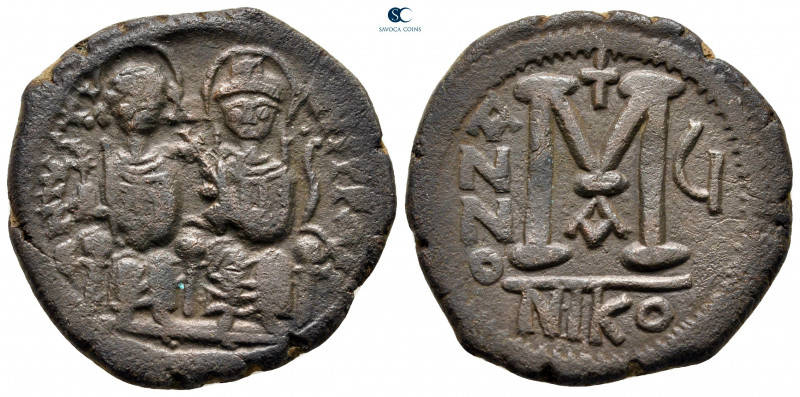 Justin II and Sophia AD 565-578. Nikomedia
Follis or 40 Nummi Æ

28 mm, 11,20...