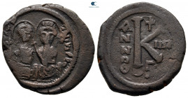 Justin II and Sophia AD 565-578. Theoupolis (Antioch). Half Follis or 20 Nummi Æ