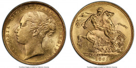 Victoria gold "St. George" Sovereign 1882-S MS60 PCGS, Sydney mint, KM7, S-3858E. Bright cartwheel luster flashes from this superb exemplar. AGW 0.235...