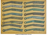 Warring States Period 16-Piece Lot of Uncertified Knife Money ND (440-220 BC), An interesting study group of early China cast coinage. Sold as is, no ...