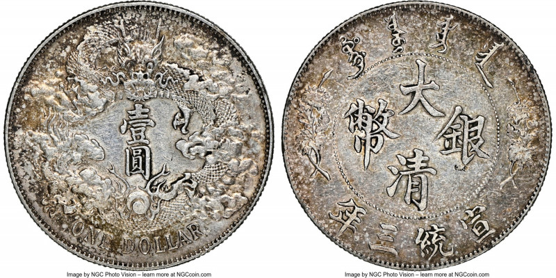 Hsüan-t'ung Dollar Year 3 (1911) XF Details (Chopmarked) NGC, Tientsin mint, KM-...