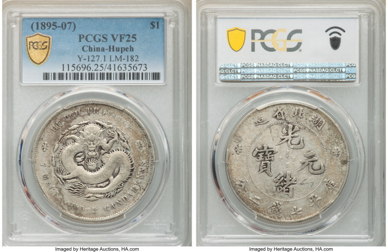 Hupeh. Kuang-hsü Dollar ND (1895-1907) VF25 PCGS, Ching mint, KM-Y127.1, L&M-182...