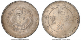 Kiangnan. Kuang-hsü Dollar CD 1904 AU Details (Chopmarked) PCGS, Nanking mint, KM-Y145a.13, L&M-258. HAH and CH with dots variety. Lustrous, argent su...