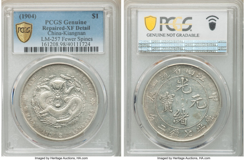Kiangnan. Kuang-hsü Dollar CD 1904 XF Details (Repaired) PCGS, Nanking mint, KM-...