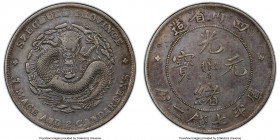 Szechuan. Kuang-hsü Dollar ND (1901-1908) XF Details (Tooled) PCGS, KM-Y238.1, L&M 345. Narrow-faced dragon, inverted "A" for "V" in "PROVINCE" variet...