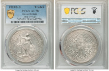 Edward VII Trade Dollar 1909/8-B AU58 PCGS, Bombay mint, KM-T5, Prid-19 OD. A lustrous Trade Dollar that exhibits spiraling flow lines under magnifica...