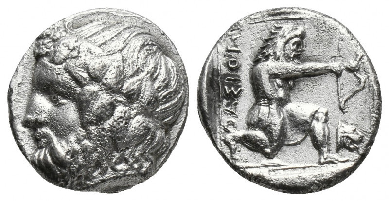 Greek Coins
Islands off Thrace. Thasos circa 411-340 BC.Drachm Ar Head of Diony...