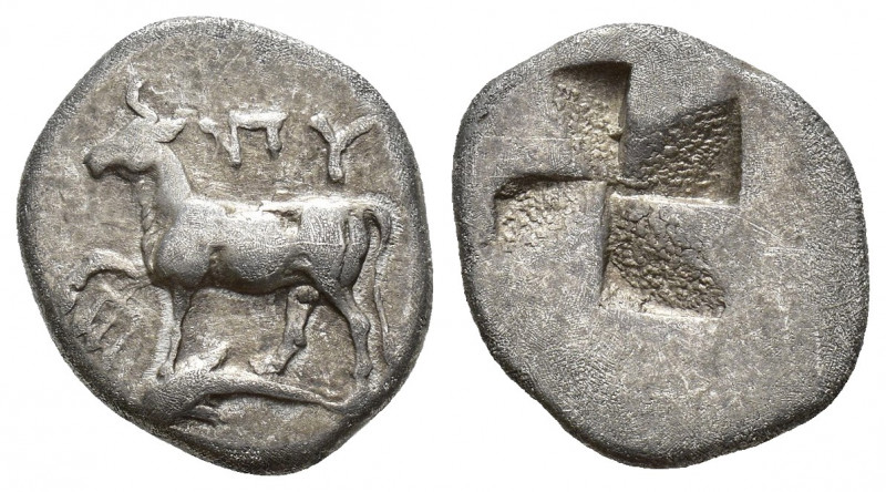 Greek Coins
THRACE, Byzantion. Circa 387/6-340 BC. AR Drachm Heifer standing lef...