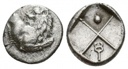 Greek Coins
THRACE, Chersonesos. Circa 386-338 BC. Ar Hemidrachm Forepart of lion right, head reverted / Quadripartite incuse square with alternating ...